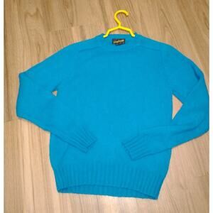 Vintage 80s Inventions Blue Acrylic Tight Knit Long Sleeve Sweater Small